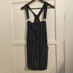 Striped overall dress